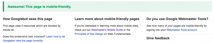 Google Mobile Friendly Test